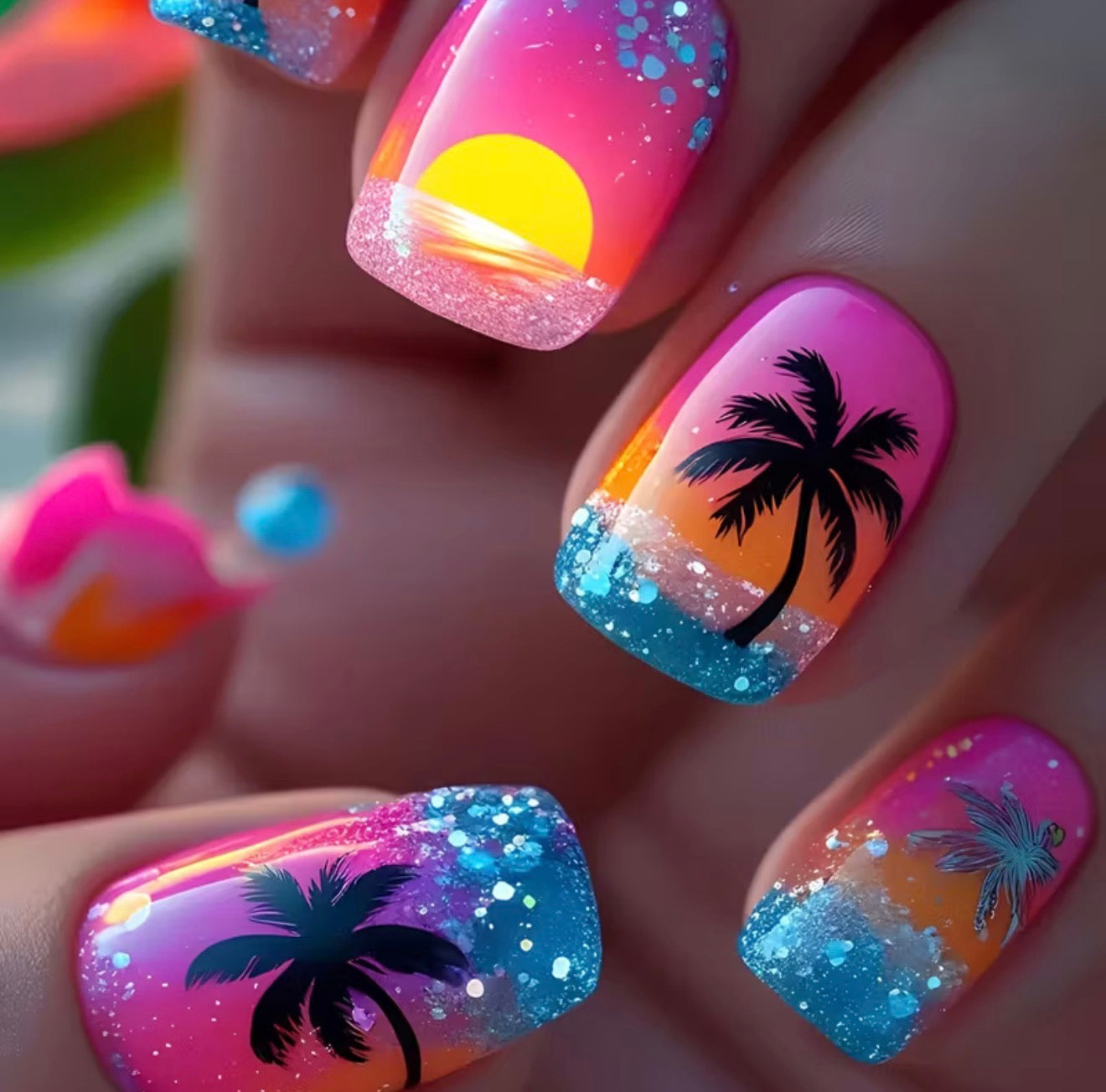 Vivid Beach Nails