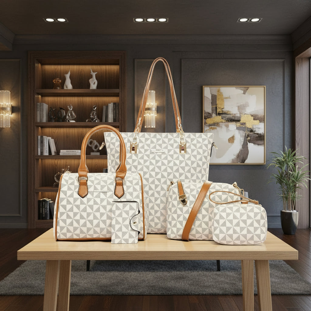 Cream 5 pc set Purses