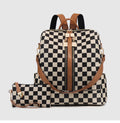 Checkered canvas Backpack/purse