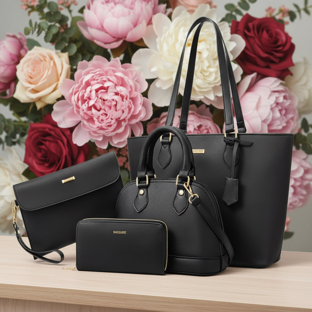 Black 4 pc set purses